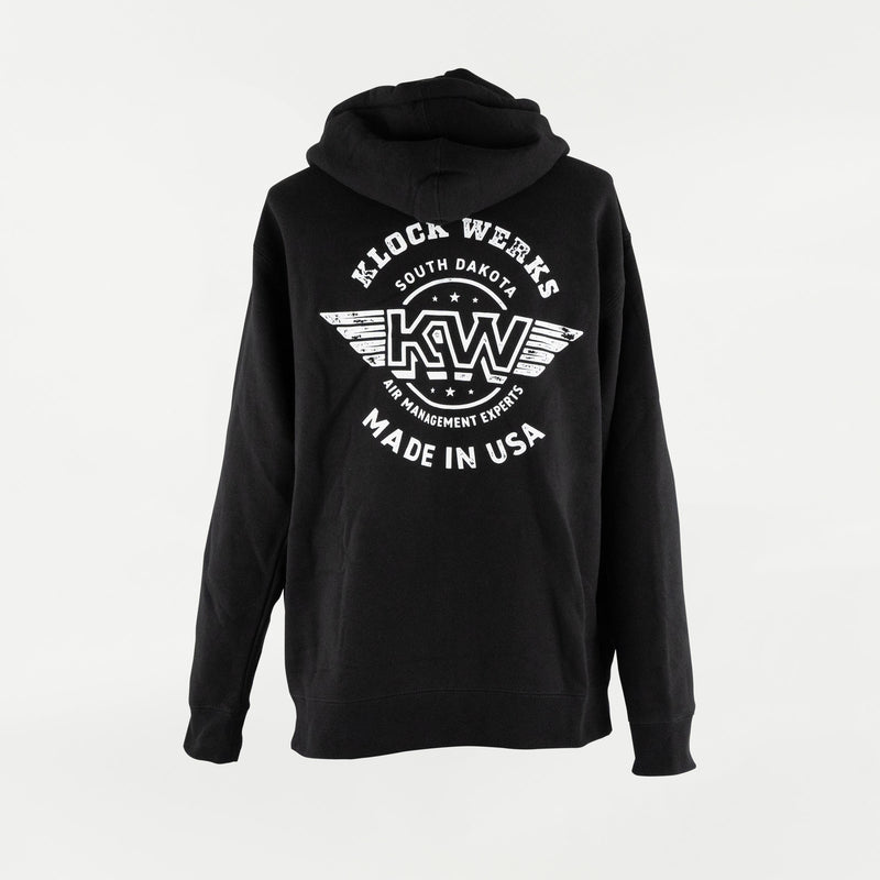 Klock Werks Air Management Experts Zip-Up Hoodie in Black (Air Management Experts Zip-Up Hoodie - Back)