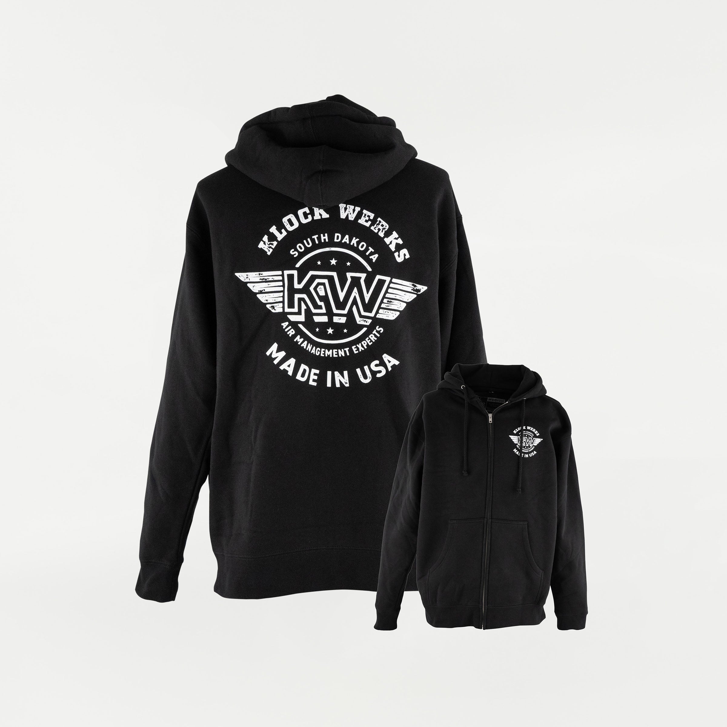 Klock Werks Air Management Experts Zip-Up Hoodie in Black (Air Management Experts Zip-Up Hoodie)