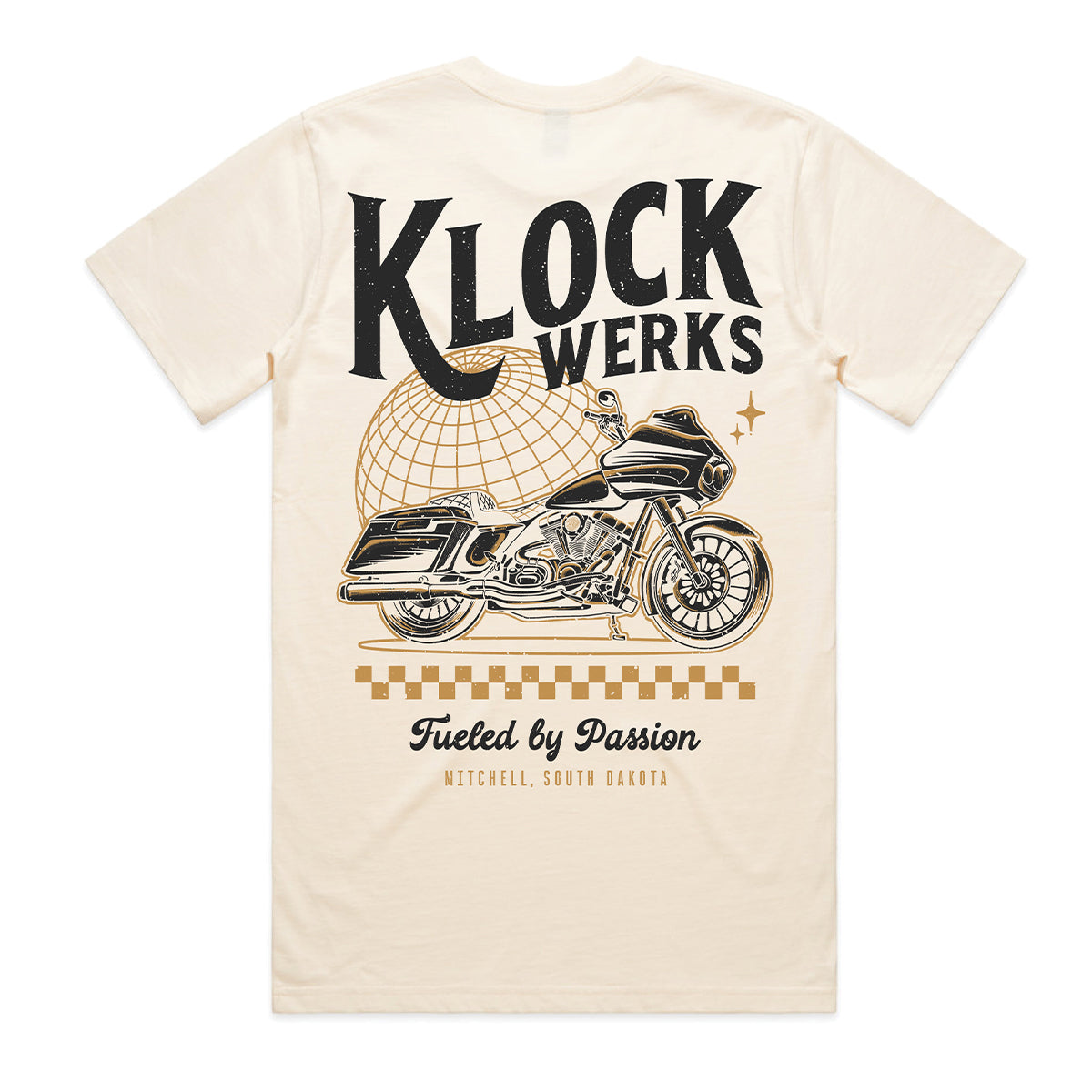 Worldwide Passion T-Shirt Front Art (Back - Cream)