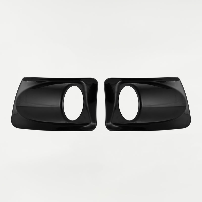 Klock Werks Light Pods for FXRP Style Fairings otherwise known as Police Light Pods for Fxrp Fairings. Product shot on a white background, lightpods unpainted in black. 