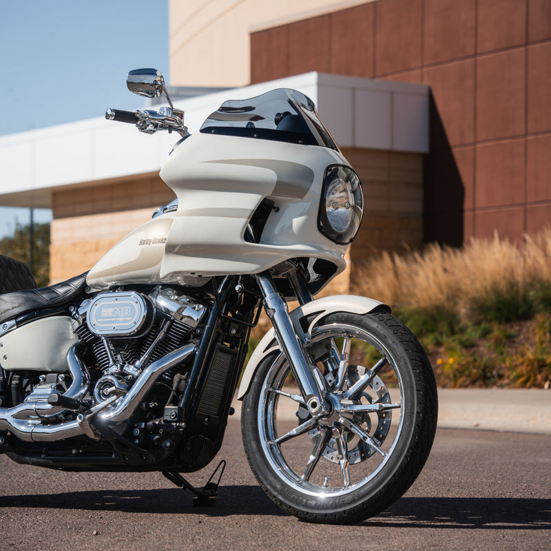 Harley-Davidson FXRP Fairing Fit Kit for Softail Motorcycles showing completed fairing on bike (H-D M8 Softail)