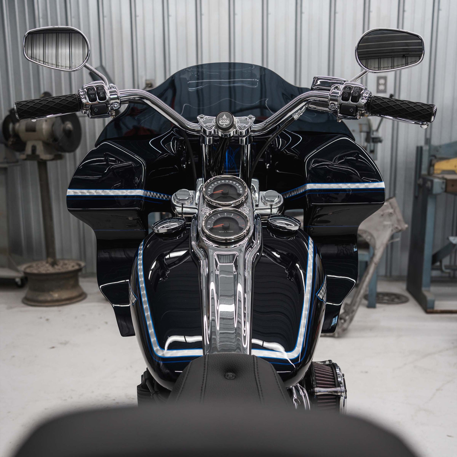 Harley-Davidson FXRP Fairing Fit Kit for Softail Motorcycles showing completed fairing on bike 