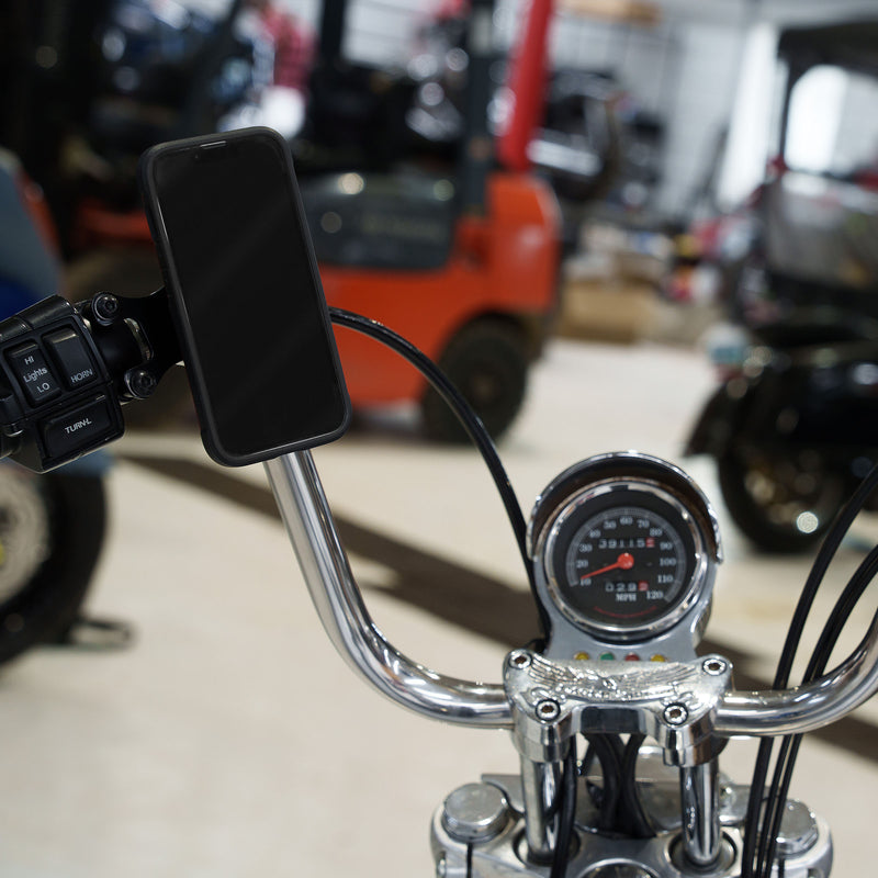 1986-1995 Black Ambidextrous Magnetic Phone Mount for Harley-Davidson® Black Mount (1986-1995 - Black Ambidextrous Mount)