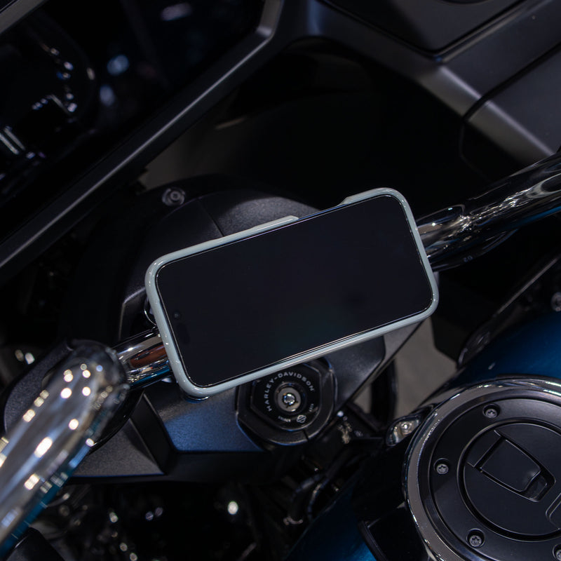 Chrome Center Riser Magnetic Phone Mount for Harley Davidson Motorcycles(Chrome Mount)