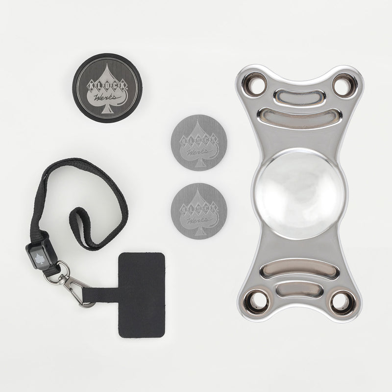 Chrome Center Riser Magnetic Phone Mount for Harley Davidson Motorcycles(Chrome Mount - Complete Kit) 