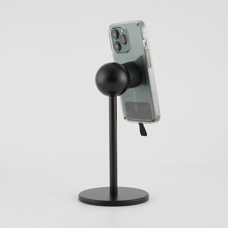 Black Satin iOMini Magnetic Phone Mount with Phone (iOmini - Black Satin with iPhone)