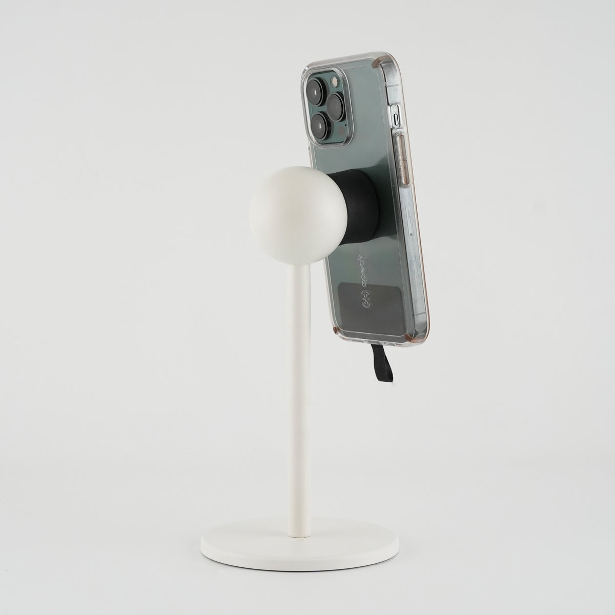 White Satin iOMini Magnetic Phone Mount (iOmini - White Satin with Phone Mount)