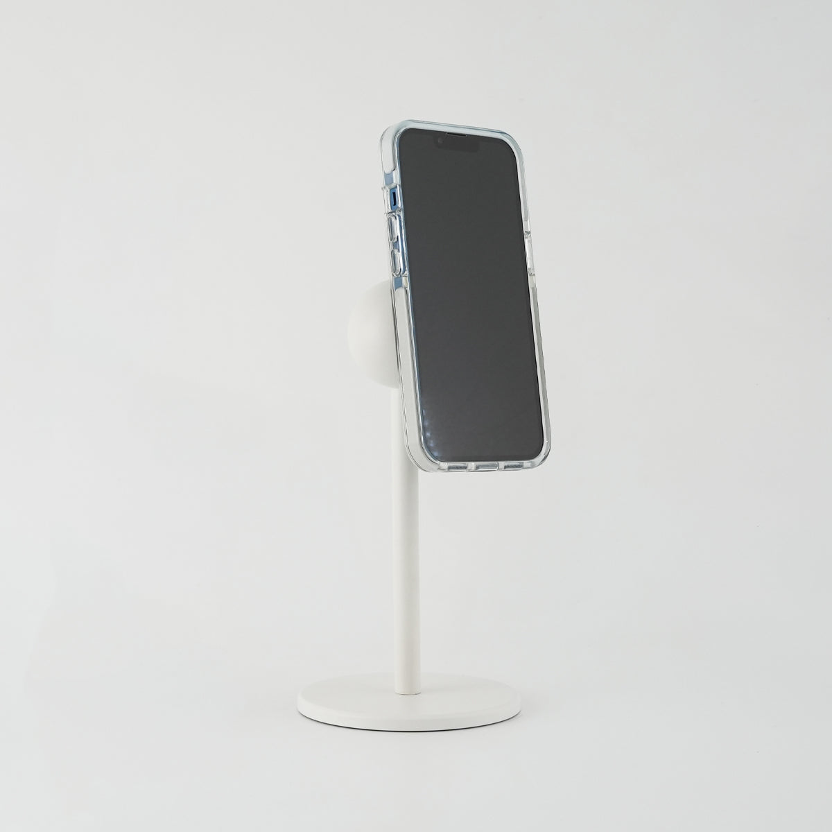 White Satin iOMini Magnetic Phone Mount (iOmini - White Satin with iPhone)