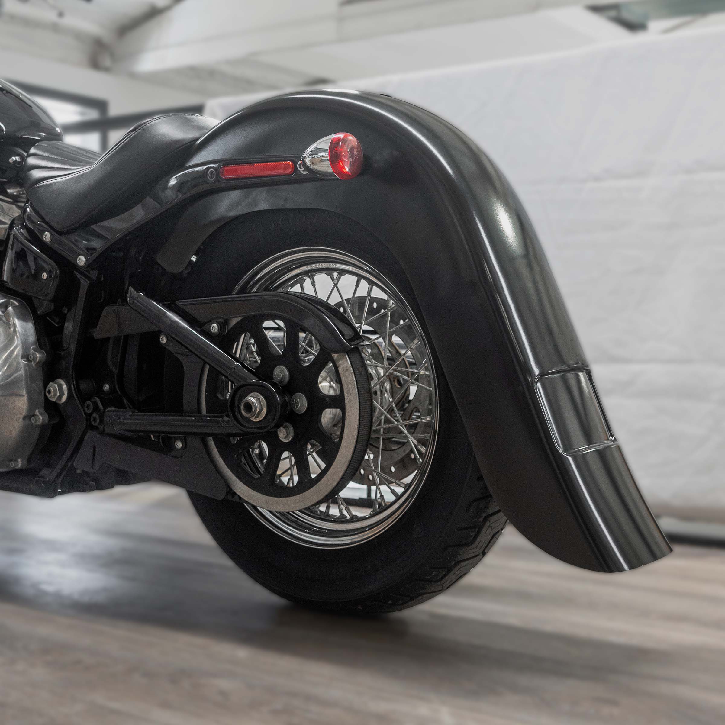 Frenched Vicla Length Quarter Profile Benchmark Rear Fender Fit Kit for Harley-Davidson 2018, 2019, 2020, 2021, 2022, 2023, 2024 Softail Slim Motorcycles(Frenched Vicla Length Quarter Profile)