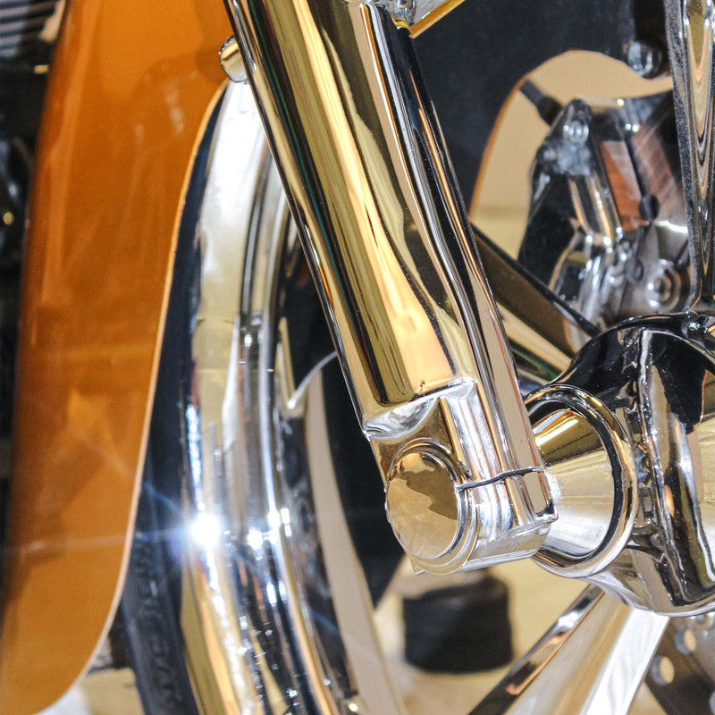 Chrome Fork-N-Finish Piece - Lower Fork Leg Cap for 2000 to 2013 Harley-Davidson Touring Models(Chrome)