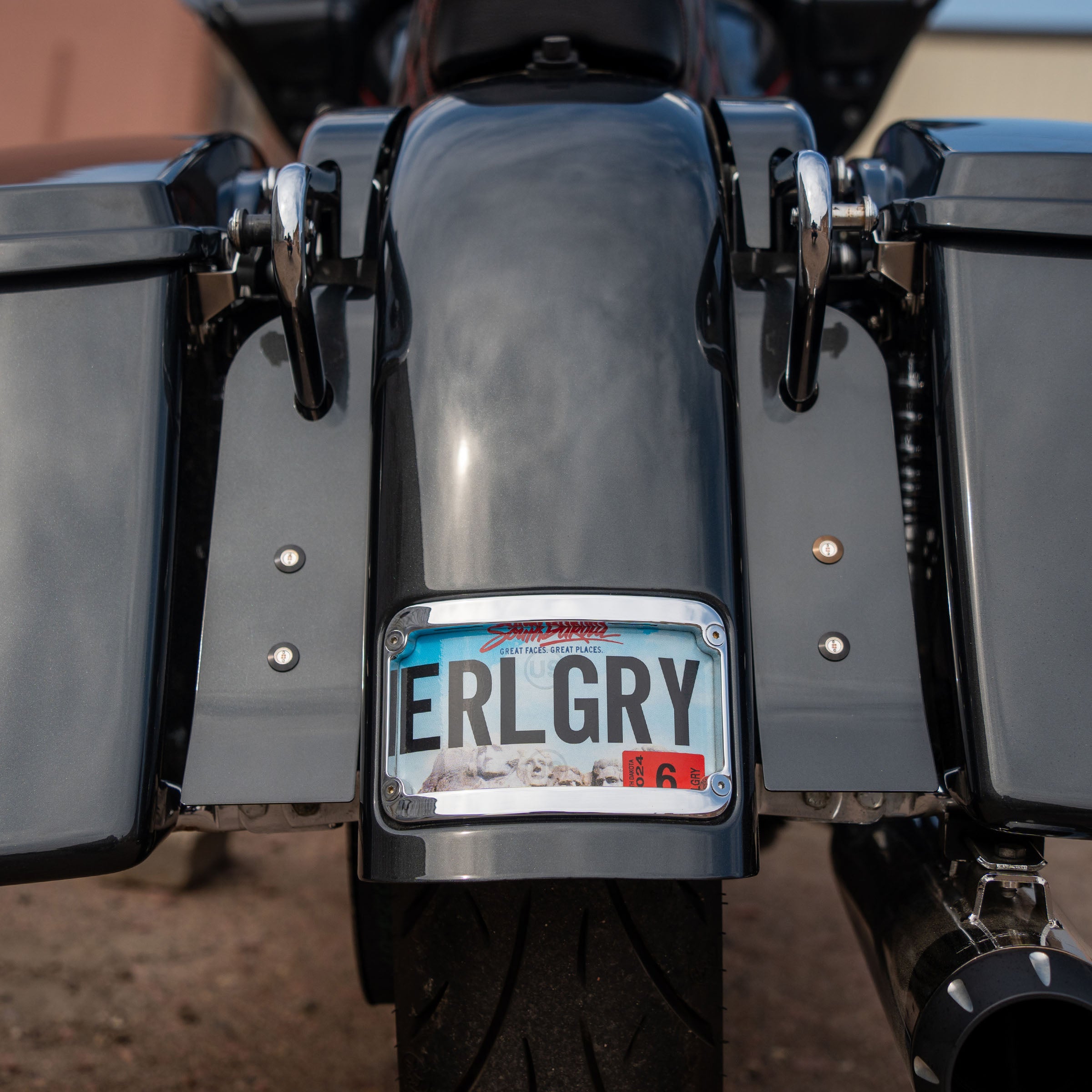License Plate Frames for Motorcycles (Benchmark Chrome)