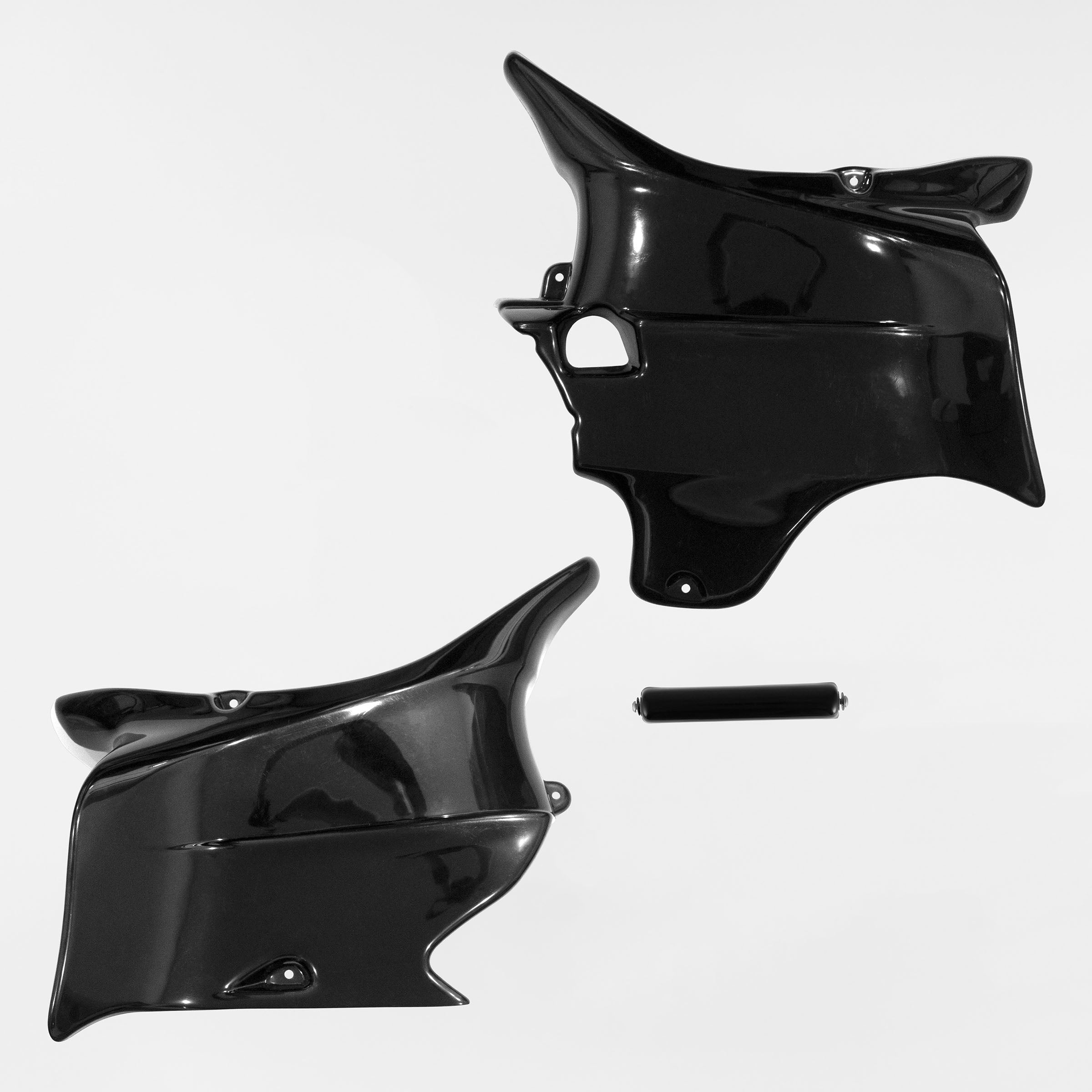A pair of paint-ready ABS Reytelo Side Covers for Indian® 2014-2020 Chieftain Classic and Roadmaster, 2016-2018 Chieftain Limited Motorcycles(Kit includes pair of paint-ready ABS Side Covers)