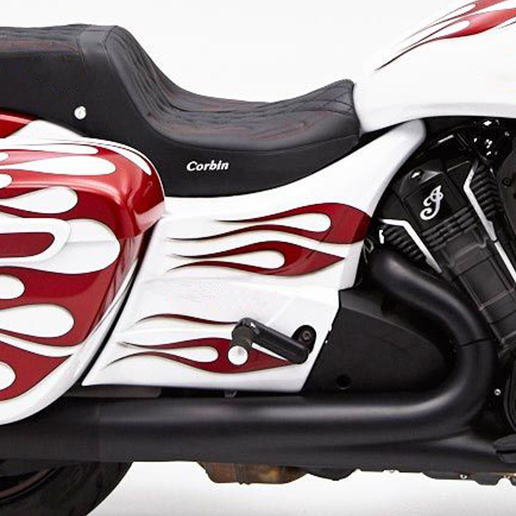 Reytelo Side Covers for Indian® 2020-2024 Challenger and Pursuit on rust motorcycle