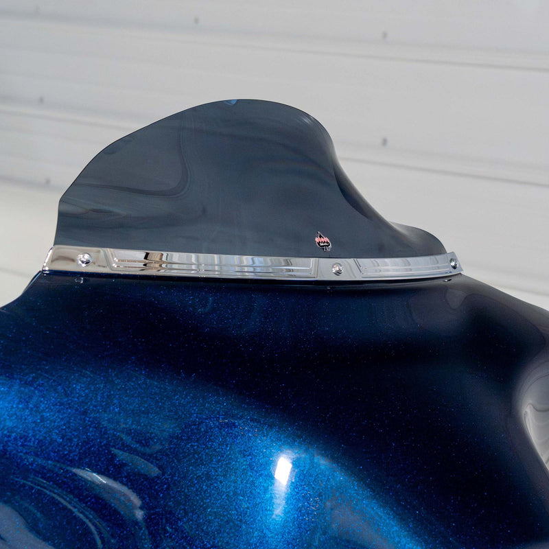 FLW style Windshield Trim for Harley-Davidson 1996-2013 FLH Motorcycles in Chrome(FLW - Chrome)
