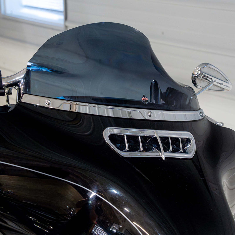 Landing style Windshield Trim for Harley-Davidson 2014-2025 FLH Motorcycles in Chrome(Landing - Chrome)