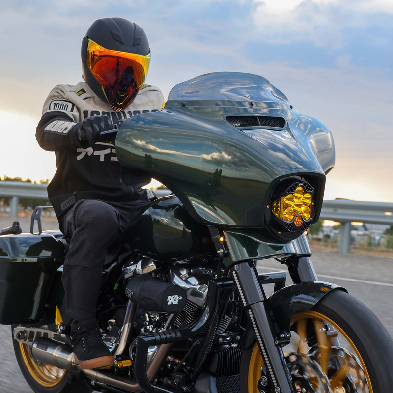 4" Dark Smoke Motorcycle Windshield for 2014-2025 Harley-Davidson FLH Motorcycle Models(4" Dark Smoke)
