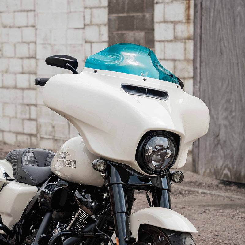 6.5" Teal Kolor Flare™ Windshield for Harley-Davidson 2014-2025 FLH motorcycle models(6.5" Teal)