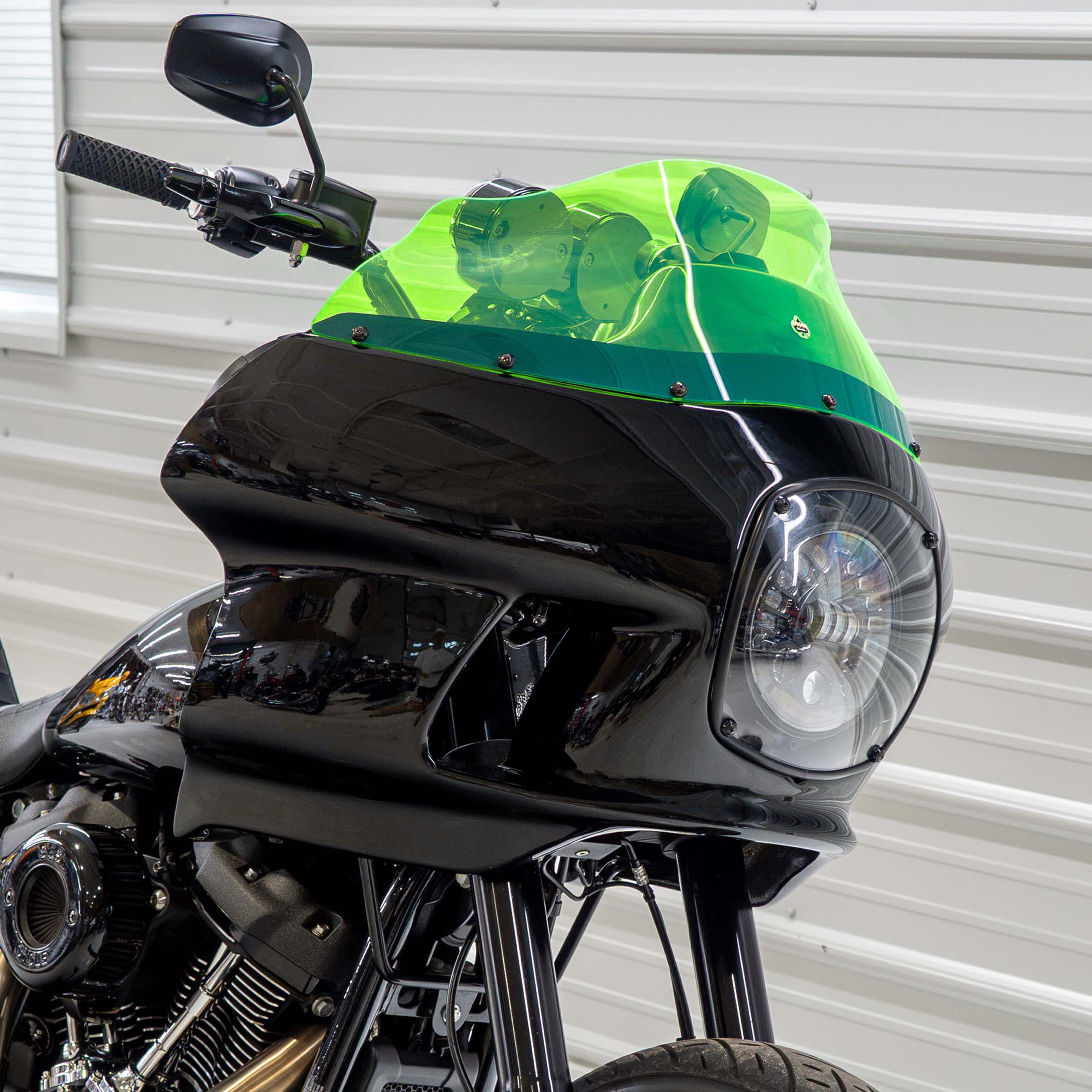 Green Ice Kolor Windshield for Harley-Davidson FXRP Style motorcycle fairings (Green Ice)