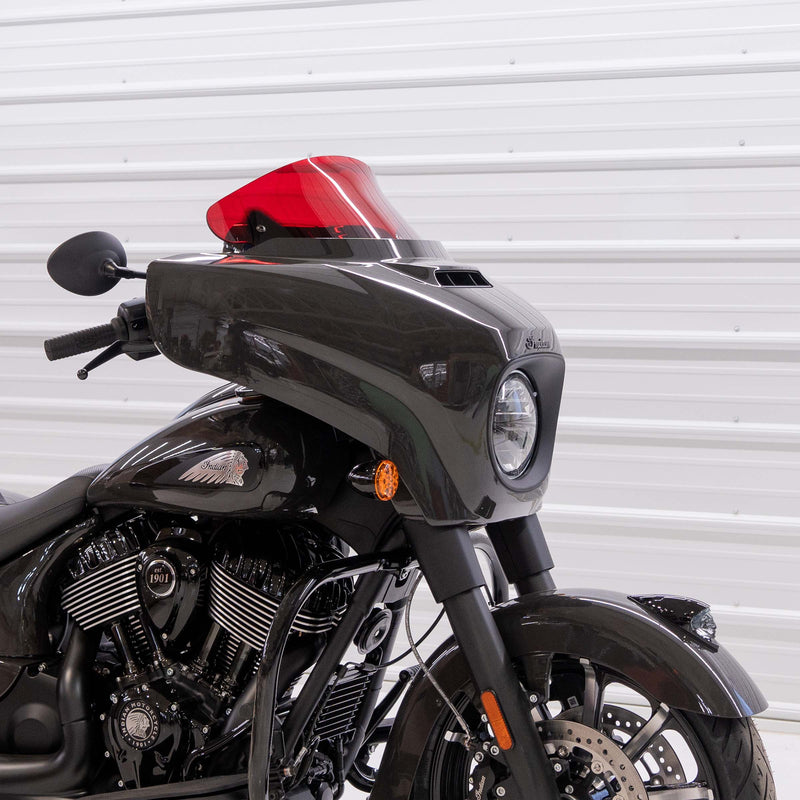 Red Motorcycle Windshield 10" Kolor Flare® Windshield for Indian® 2014-2024 Chieftain and Roadmaster KWW-04-0636 2312-1250 red color windshield for Indian® Motorcycle (10" Red Kolor Flare®)