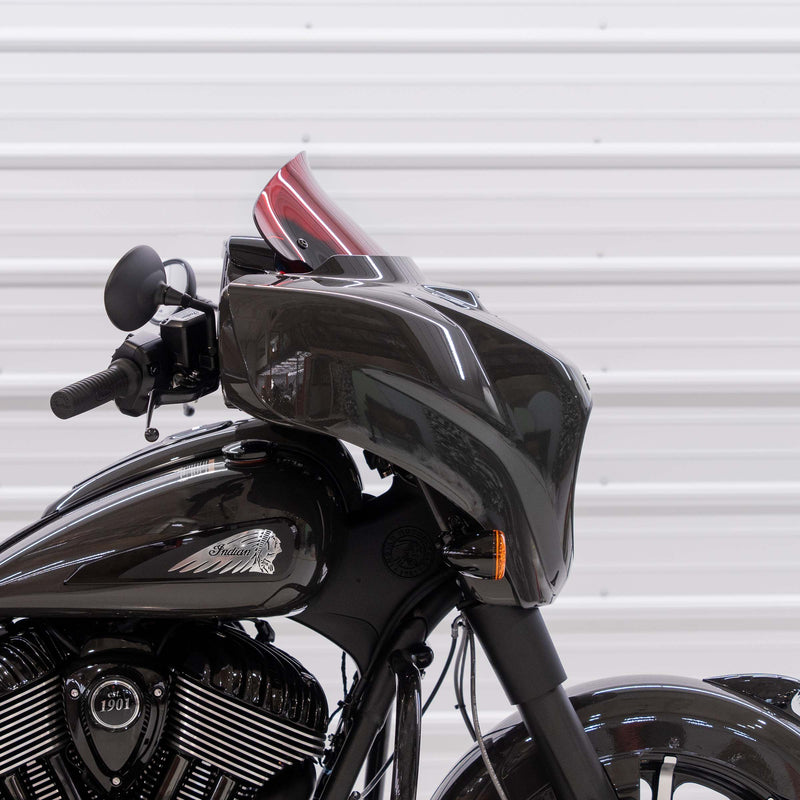 Red Motorcycle Windshield 10" Kolor Flare® Windshield for Indian® 2014-2024 Chieftain and Roadmaster KWW-04-0636 2312-1250 red color windshield for Indian® Motorcycle (10" Red Kolor Flare®)
