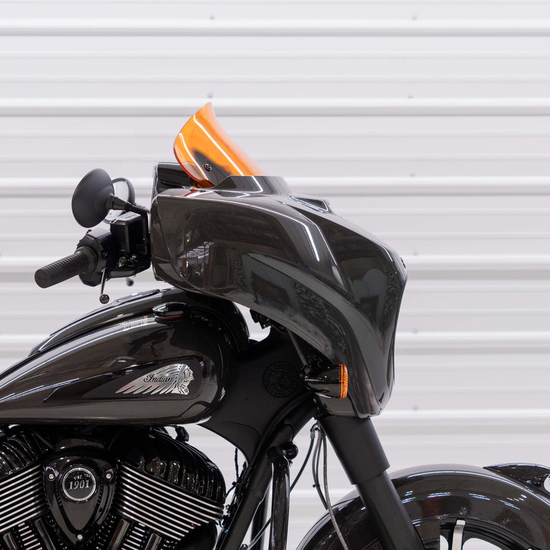Orange Motorcycle Windshield 10" Kolor Flare® Windshield for Indian® 2014-2024 Chieftain and Roadmaster KWW-04-0637 2312-1251 orange color windshield for Indian® Motorcycle (10" Orange Kolor Flare®)