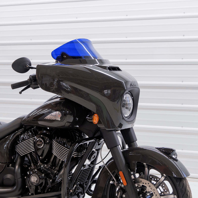 Blue Motorcycle Windshield 10" Kolor Flare® Windshield for Indian® 2014-2024 Chieftain and Roadmaster KWW-04-0640 2312-1254 blue color windshield for Indian® Motorcycle (10" Blue Kolor Flare®)