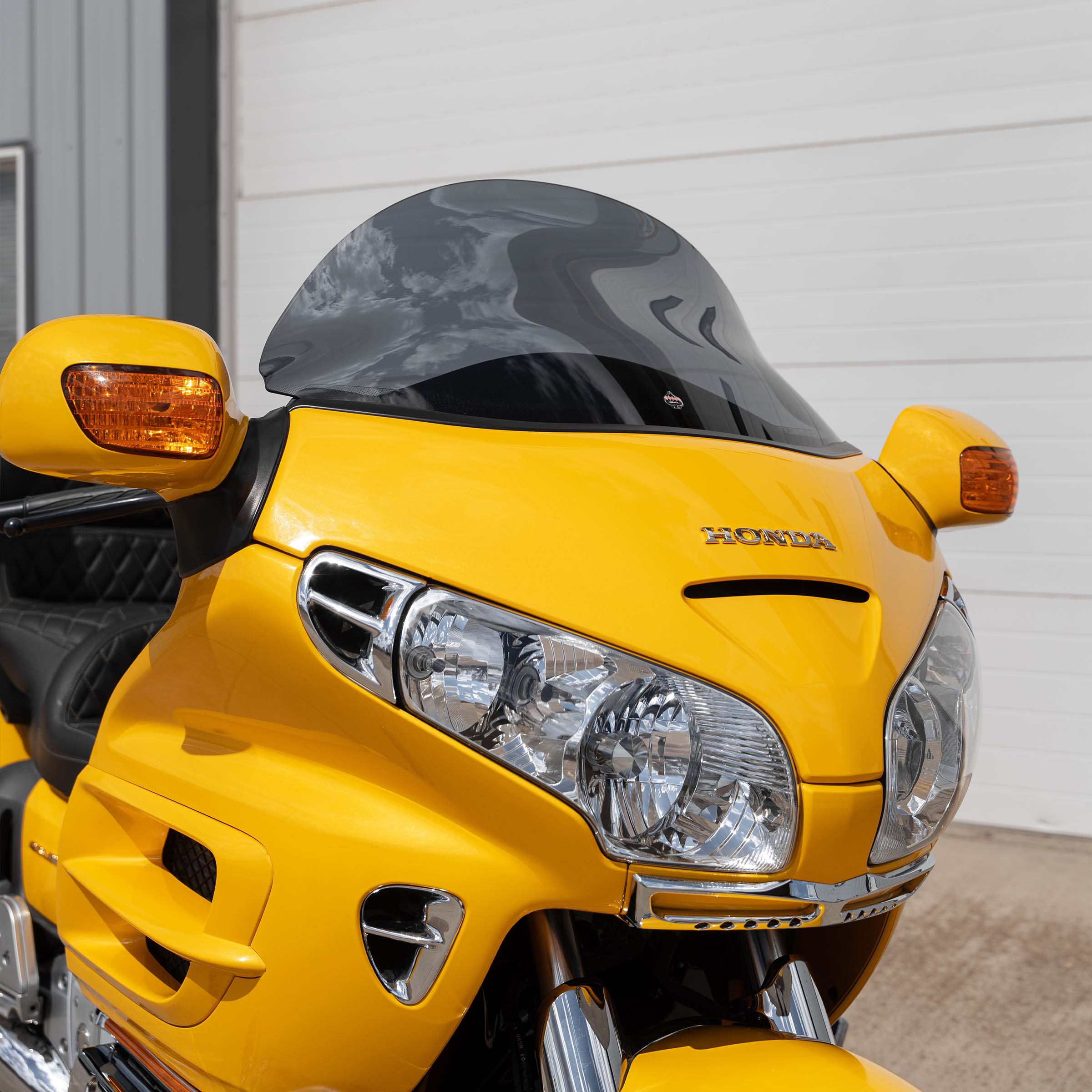 14-18" Dark Smoke Windshield for Honda® 2001-2017 Gold Wing motorcycles shown without vent(14-18" Dark Smoke - Without Vent)