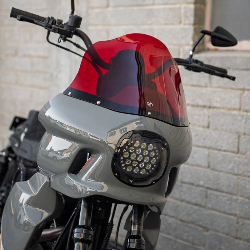 Red Kolor Flare Windshield by Klock Werks for Saddleman S-RT Mini Fairing (15" Red Flare® Windshield for S-RT Mini Fairing Front)