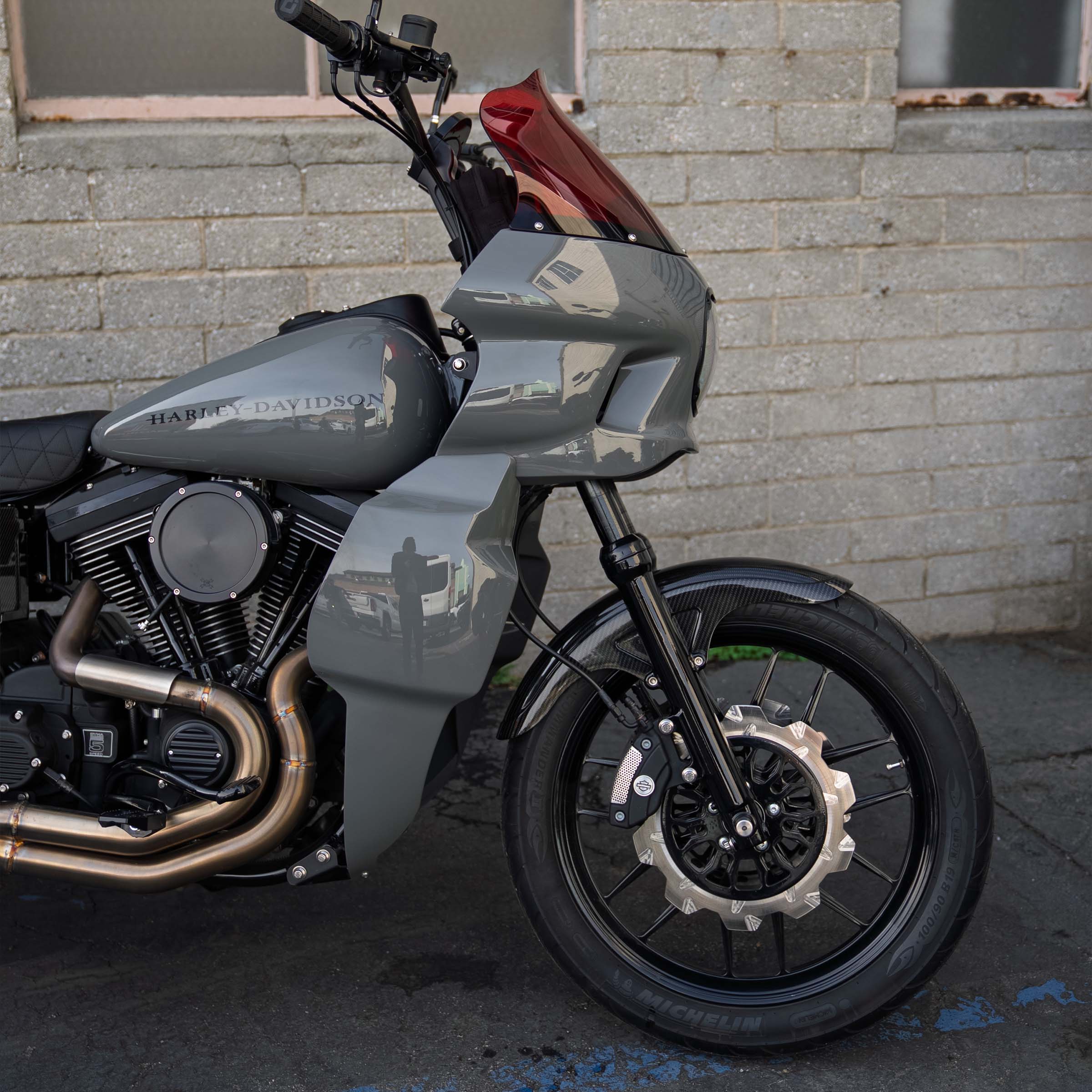 Red Kolor Flare Windshield by Klock Werks for Saddleman S-RT Mini Fairing (15" Red Flare® Windshield for S-RT Mini Fairing Side)