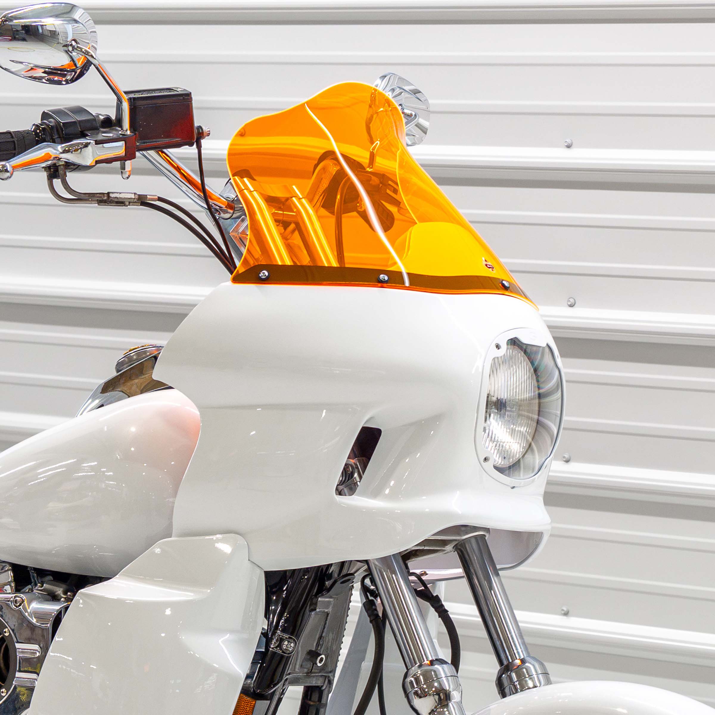 Orange Ice Kolor Flare Windshield by Klock Werks for Saddleman S-RT Mini Fairing (12.5" Orange Ice Flare® Windshield for S-RT Mini Fairing)