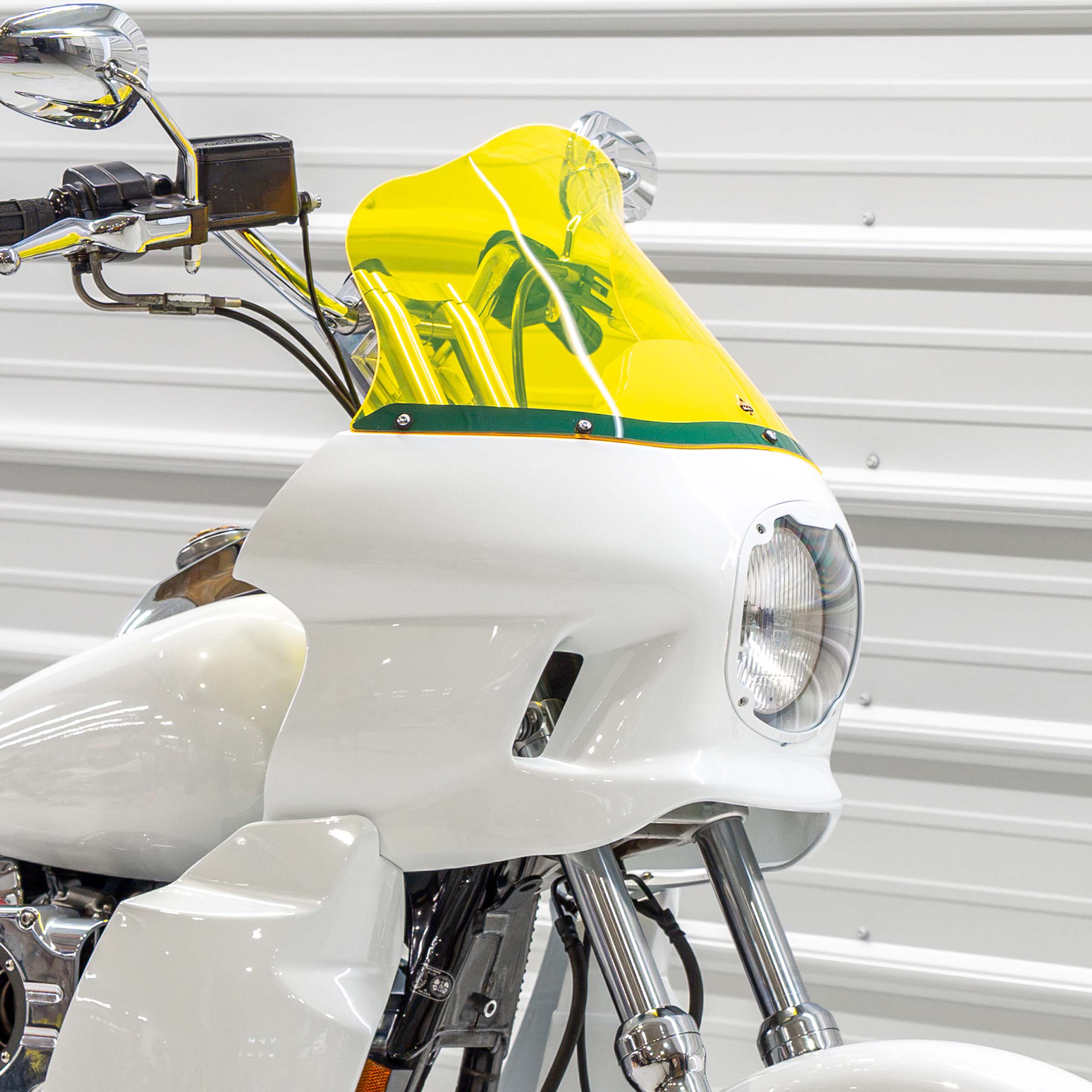 Yellow Ice Kolor Flare Windshield by Klock Werks for Saddleman S-RT Mini Fairing (12.5" Yellow Ice Flare® Windshield for S-RT Mini Fairing)