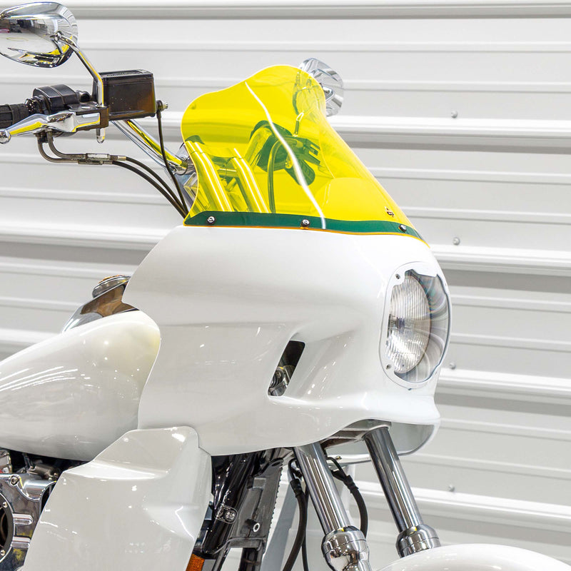 Yellow Ice Kolor Flare Windshield by Klock Werks for Saddleman S-RT Mini Fairing (12.5" Yellow Ice Flare® Windshield for S-RT Mini Fairing)