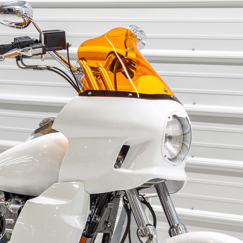 Orange Kolor Flare Windshield by Klock Werks for Saddleman S-RT Mini Fairing (12.5" Orange Flare® Windshield for S-RT Mini Fairing)