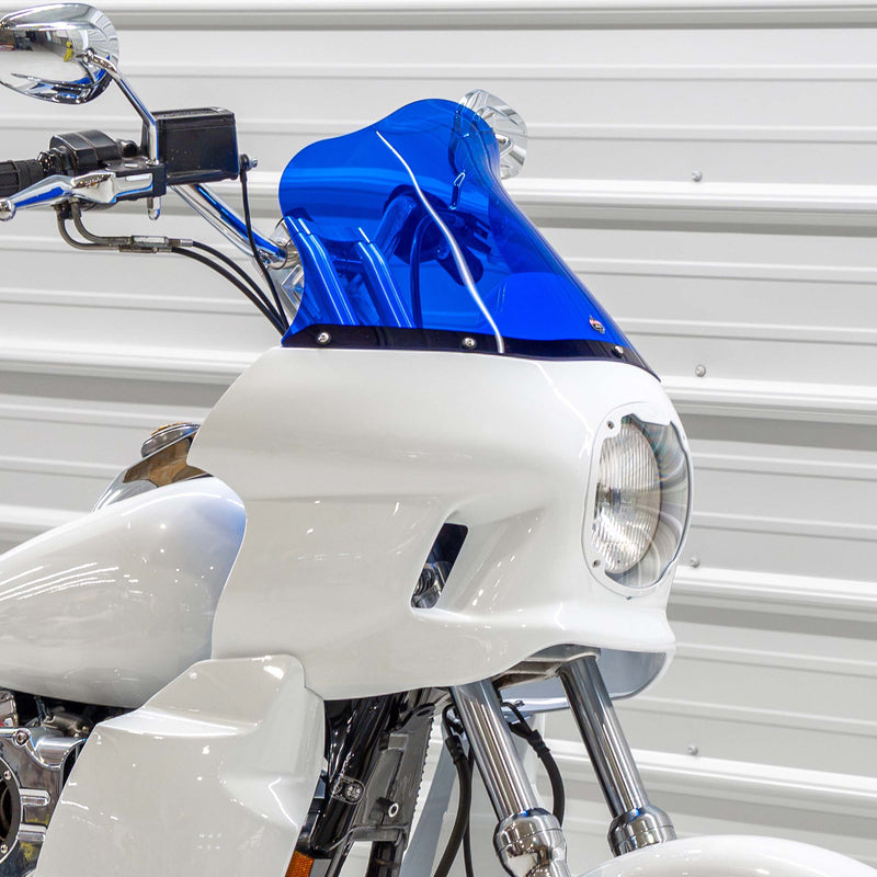 Blue Kolor Flare Windshield by Klock Werks for Saddleman S-RT Mini Fairing (12.5" Blue Flare® Windshield for S-RT Mini Fairing)