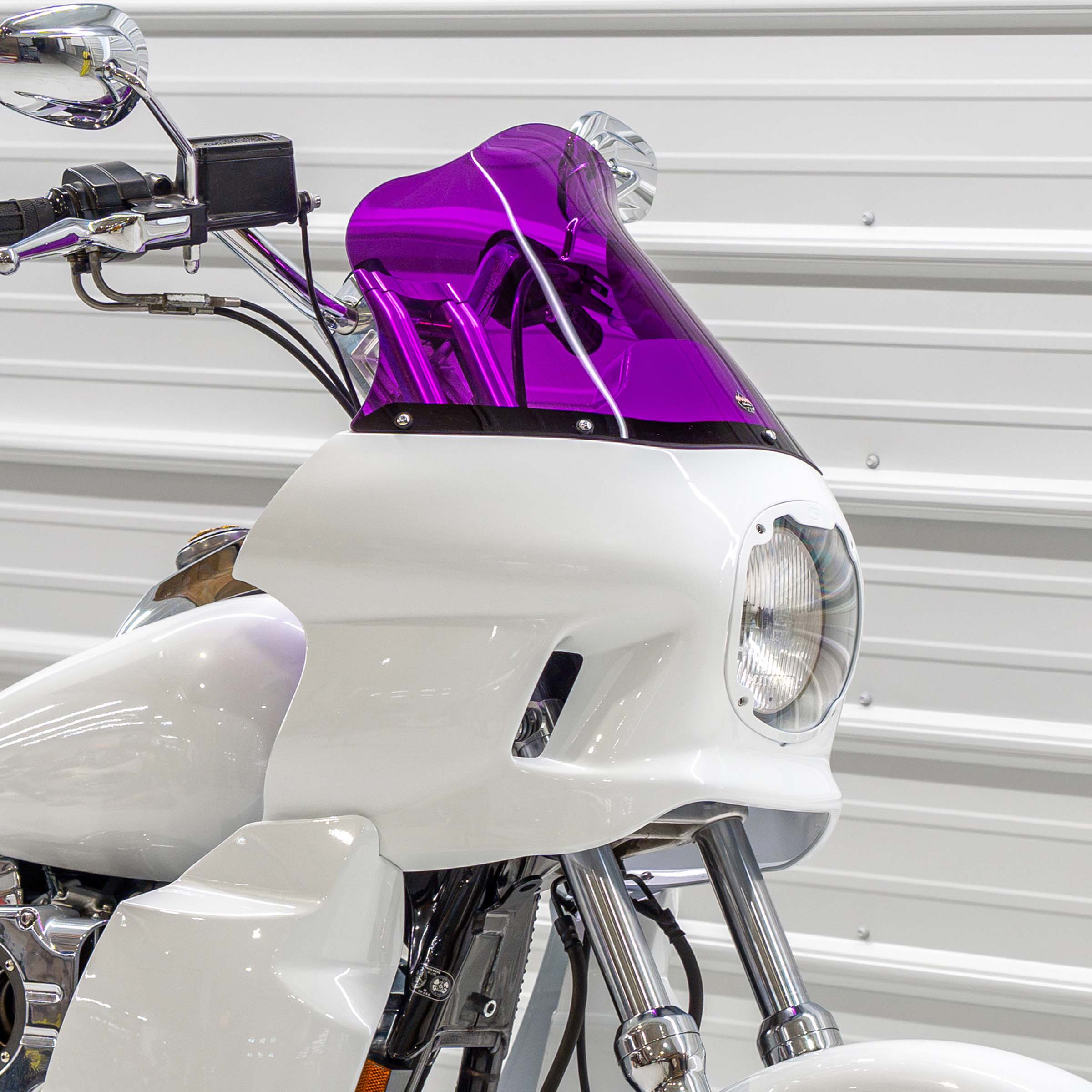 Purple Kolor Flare Windshield by Klock Werks for Saddleman S-RT Mini Fairing (12.5" Purple Flare® Windshield for S-RT Mini Fairing)