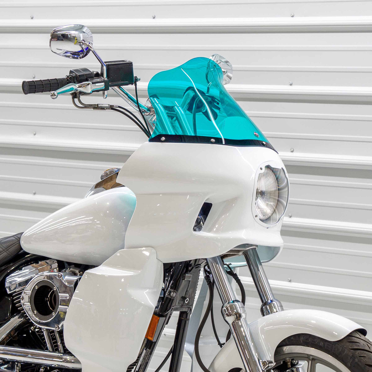 Teal Kolor Flare Windshield by Klock Werks for Saddleman S-RT Mini Fairing (12.5" Teal)
