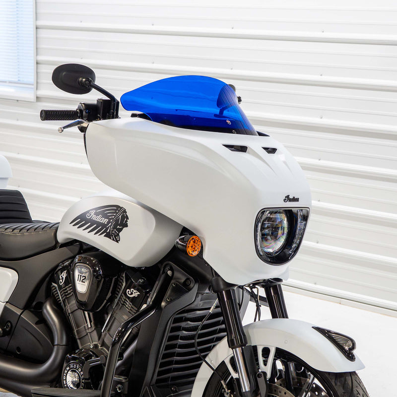 Kolor Flare® Windshields for Indian® 2025+ Chieftain & Roadmaster PowerPlus - Blue Motorcycle Windshield (9" - Blue)