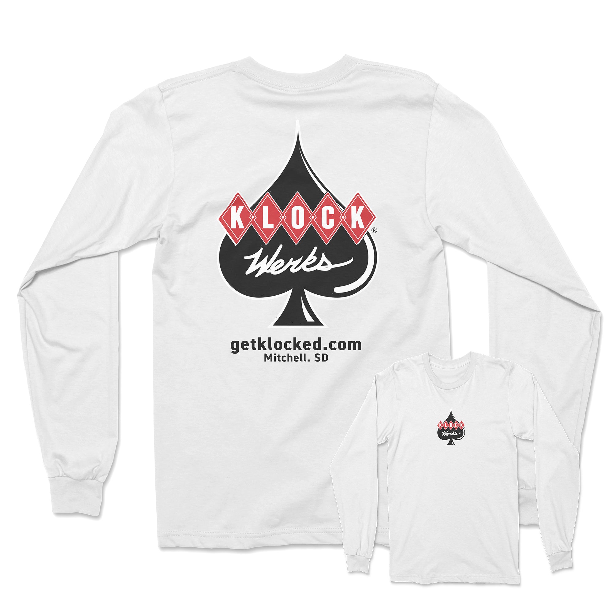 White Long Sleeve T-Shirt(Front and Back)