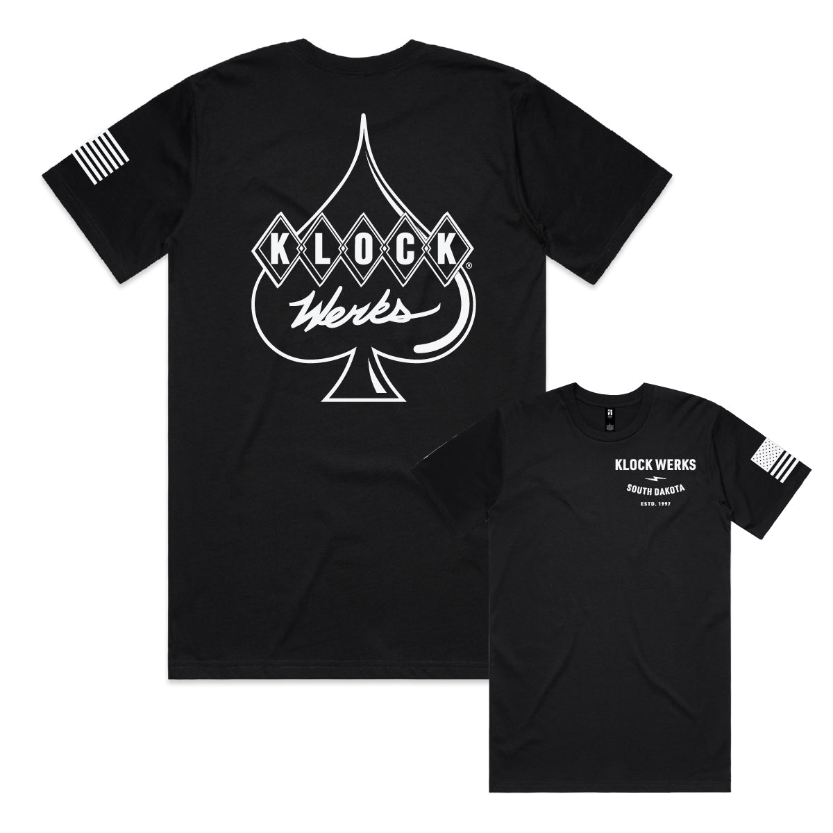 Star Spangled Banner Black T-Shirt (Black with white ink)