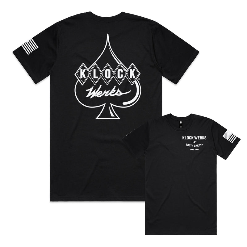 Star Spangled Banner Black T-Shirt (Black with white ink)