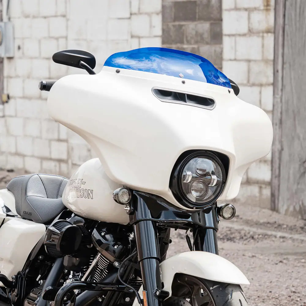 4" Blue Kolor Flare™ Windshield for Harley-Davidson 2014-2023 FLH motorcycle models