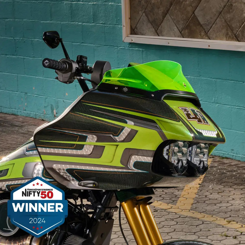 6" Green Ice Kolor Flare™ Windshield for Harley-Davidson 2015-2023 Road Glide motorcycles models(6" Green Ice)