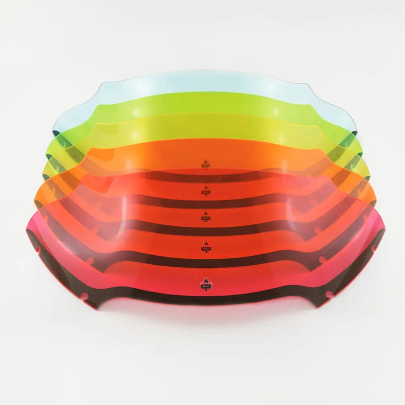 Complete cascade of 6" Ice Kolor Flare™ Windshield for Harley-Davidson 2015-2025 Road Glide motorcycle models(6" Ice Kolor cascade)