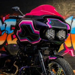 9" Pink Ice Kolor Flare™ Windshield for Harley-Davidson 2015-2023 Road Glide motorcycle models 
