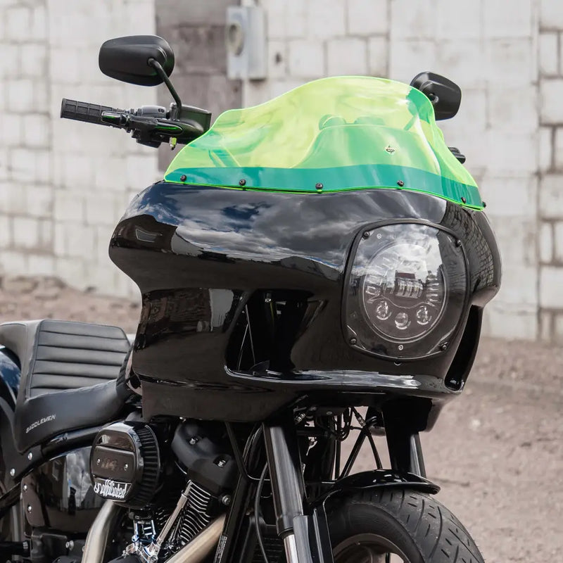 Green Ice Kolor Windshield for Harley-Davidson FXRP Style motorcycle fairings shown on bike(Green Ice)