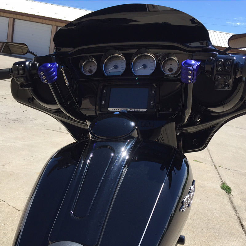 10" Black KlipHanger Bars for Harley-Davidson 2008-2025 FLH Motorcycles with custom painted knuckles(10" Black with custom painted knuckles)