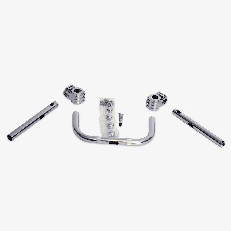 5" tall chrome bar and chrome knuckles on 1" KlipHanger Bars for Indian® Scout Motorcycles(5" Chrome/Chrome)