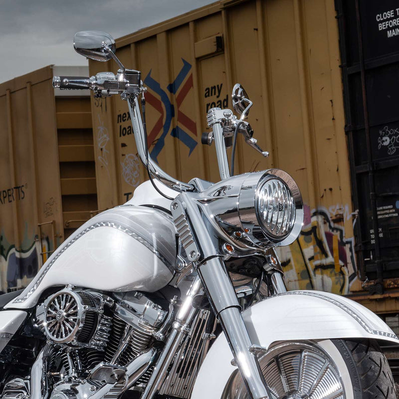 14" Chrome Kliphanger Handlebar for 2008-2013 Road Glide, 2008-2024 Road King and 2008-2017 Softail Harley-Davidson Motorcycles(14" Chrome)