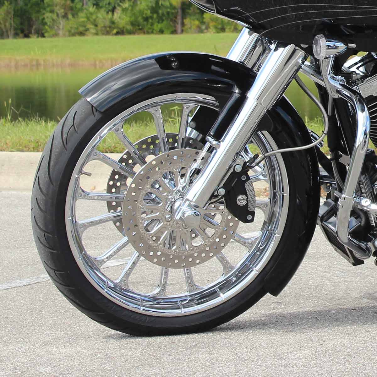 21" Wrapper Tire Hugger Front Fenders for Harley-Davidson 1983-2013 Touring Motorcycle Models(21" Wrapper)