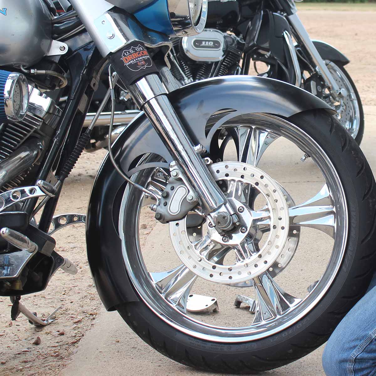 21" Tude Tire Hugger Front Fenders for Harley-Davidson 1983-2013 Touring Motorcycle Models(21" Tude)